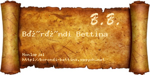 Böröndi Bettina névjegykártya